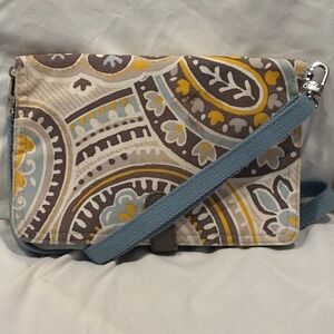 Thirty-One Crossbody Bag – Blue & Yellow Pattern
